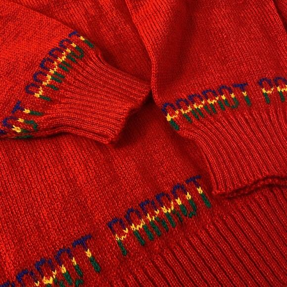 Tulchan Great Britain Women’s Vintage Pure Wool Red Parrot Sweater Large - Picture 7 of 9